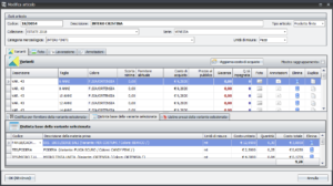 Anagrafica di un articolo (prodotto finito)