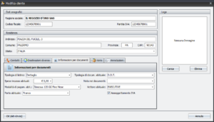 Informazioni per documenti in anagrafica cliente